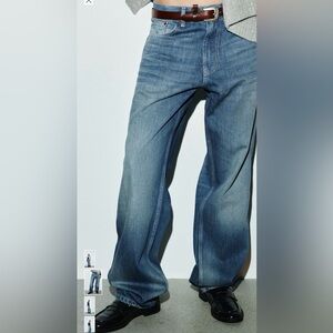 Zara low rise baggy tapered jeans 🖤Buy ALL blue jeans in my closet for 99$$